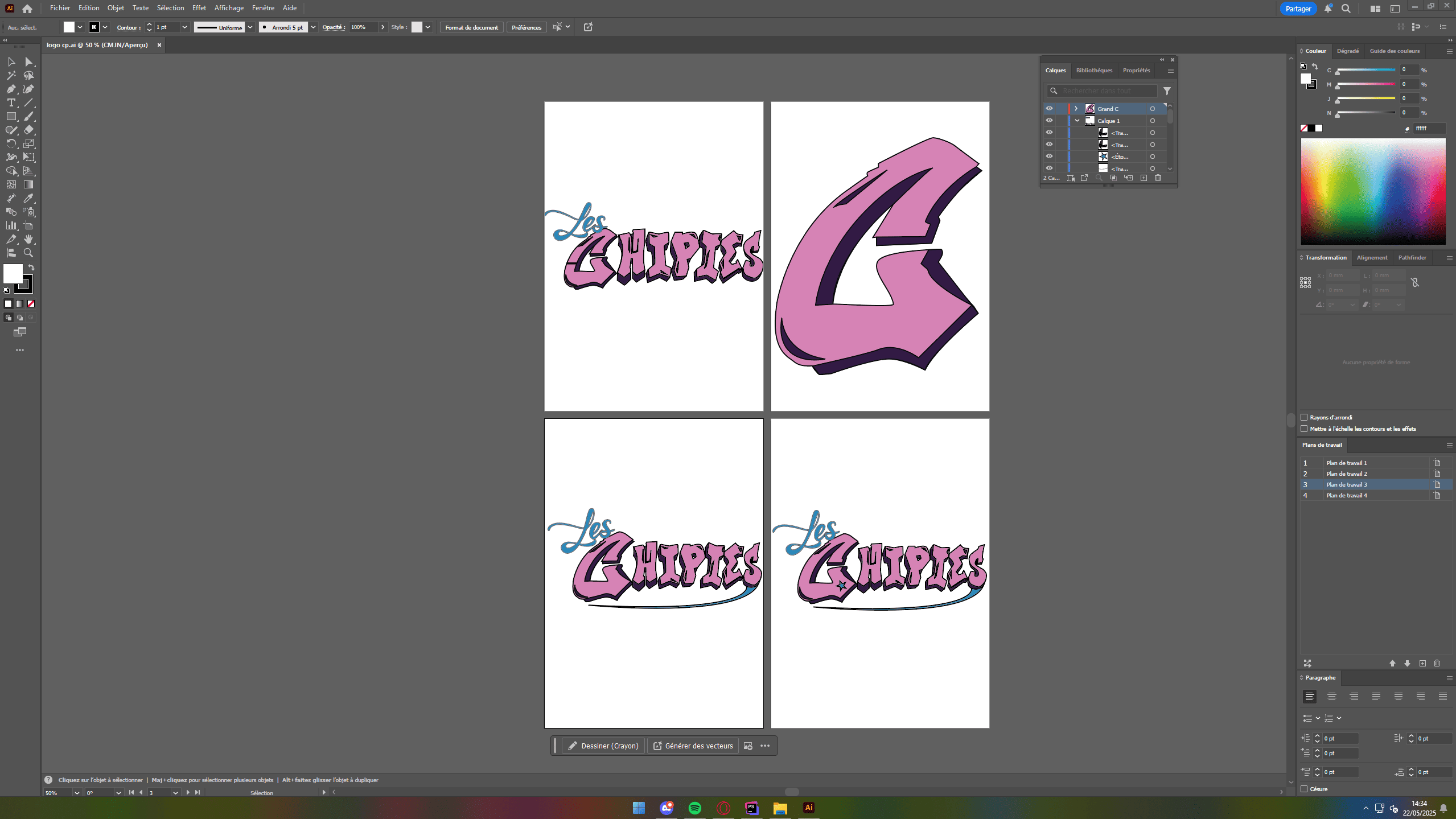 Croquis préliminaires du logo